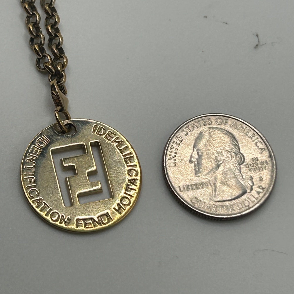 SOLD❤️ FENDI F is Fendi Gold Logo Necklace w/ Dust Bag - Picture 13 of 15